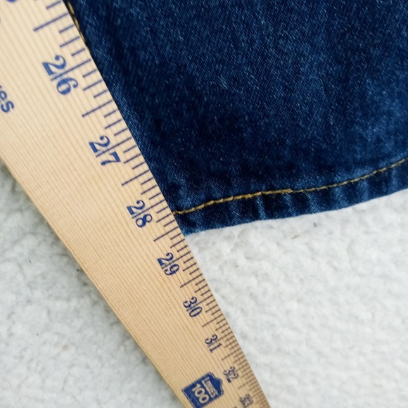 Levi Strauss Co 505 Mens W32 L30 Dark Wash Straight Leg Jeans - Picture 4 of 9